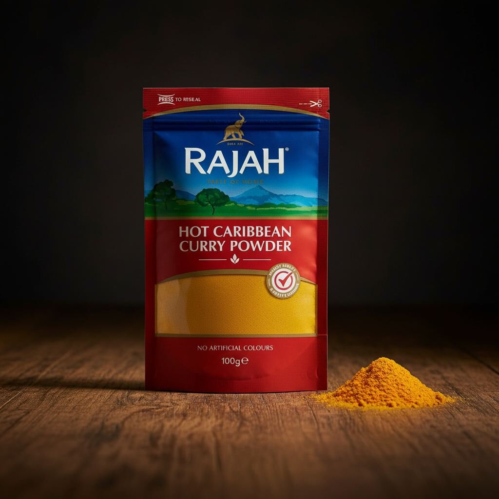 14667c53-8721-4071-87ec-bf1b8e62320d Rajah Caribbean Curry Powder (Hot) 100g - Image 1