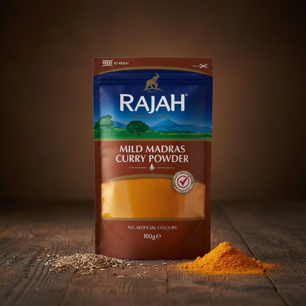 a3041860-c5e1-4a5d-ba9a-35d2c6fe74c0 Rajah Madras Curry Powder (Mild) 100g - Image 1